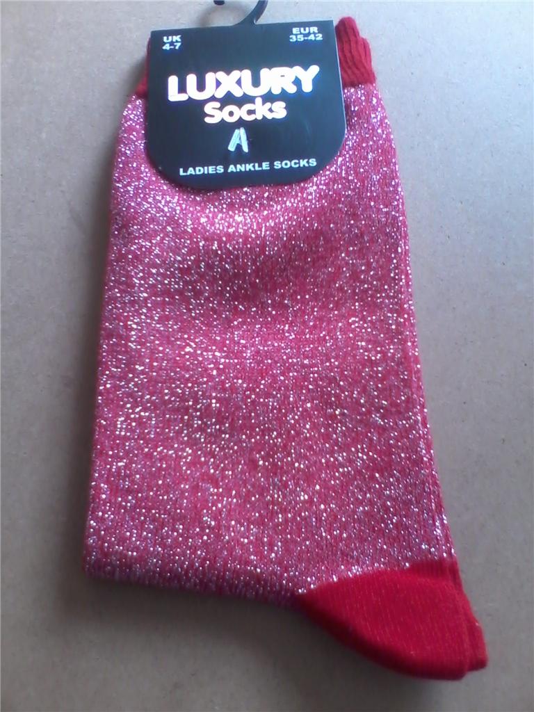 Luxury ladies & girls glitter sparkle coloured ankle socks size 47