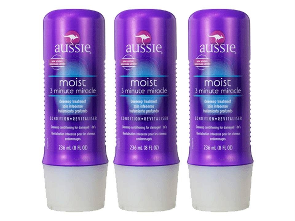 3x AUSSIE "3 Minute Miracle" Moist Deep Conditioner 8fl oz ...