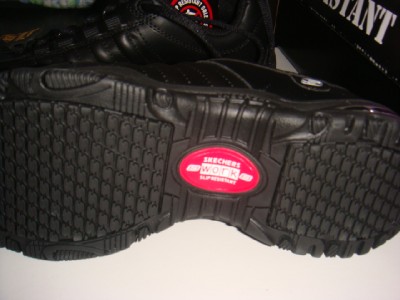 Women Slip Work Shoes on Skechers Women S Black Work Shoe Slip Resistant Sz 6 5 New   Ebay
