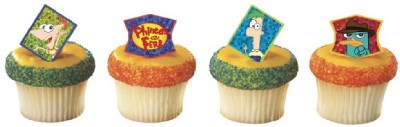 Phineas  Ferb Birthday Cake on Phineas And Ferb Cupcake Toppers Rings Birthday Cake   Ebay