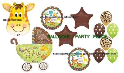 Disney Baby Shower Decorations on Giraffe Lime Leopard Chocolate Balloons Baby Shower Party Supplies