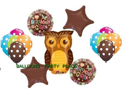  Birthday Cake on Owl Party Supplies Birthday Girl Balloons Chocolate Pink Polka Dot