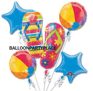 Party Luau Baby Shower Flip Flop Beach Ball Balloon Bouquet
