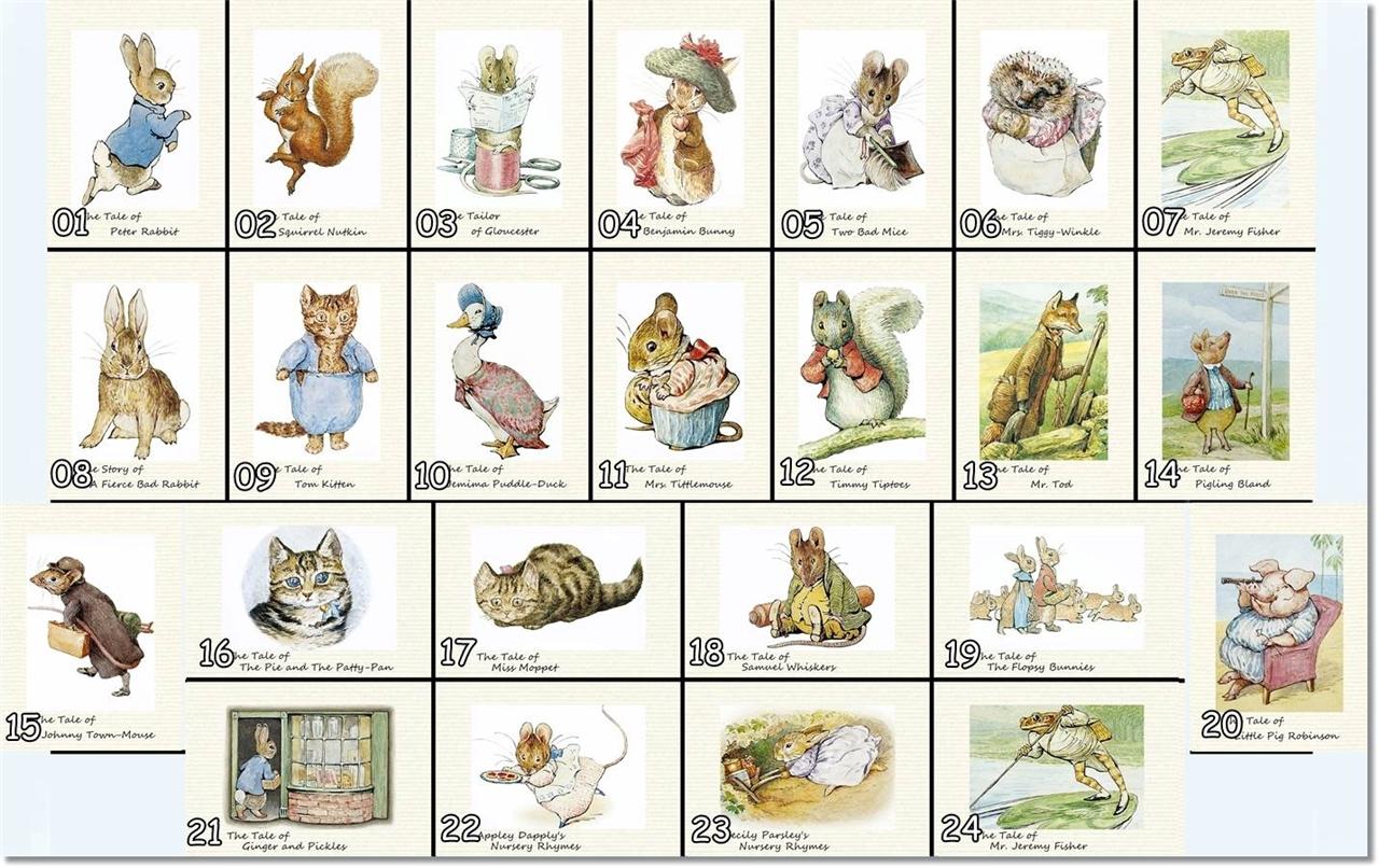 Beatrix Potter Peter Rabbit Picture Poster Print Nursery Tiggy Winkle