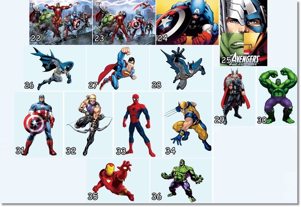 有关以下物品的详细资料 marvel heroes avengers picture print