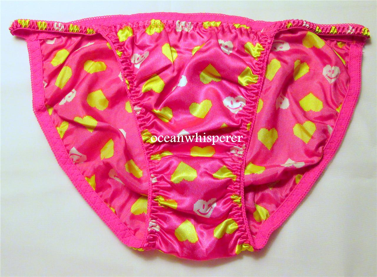 FREE USA S/H NEW 10 (2X) SATIN STRING BIKINI Panties Joe Boxer Pink