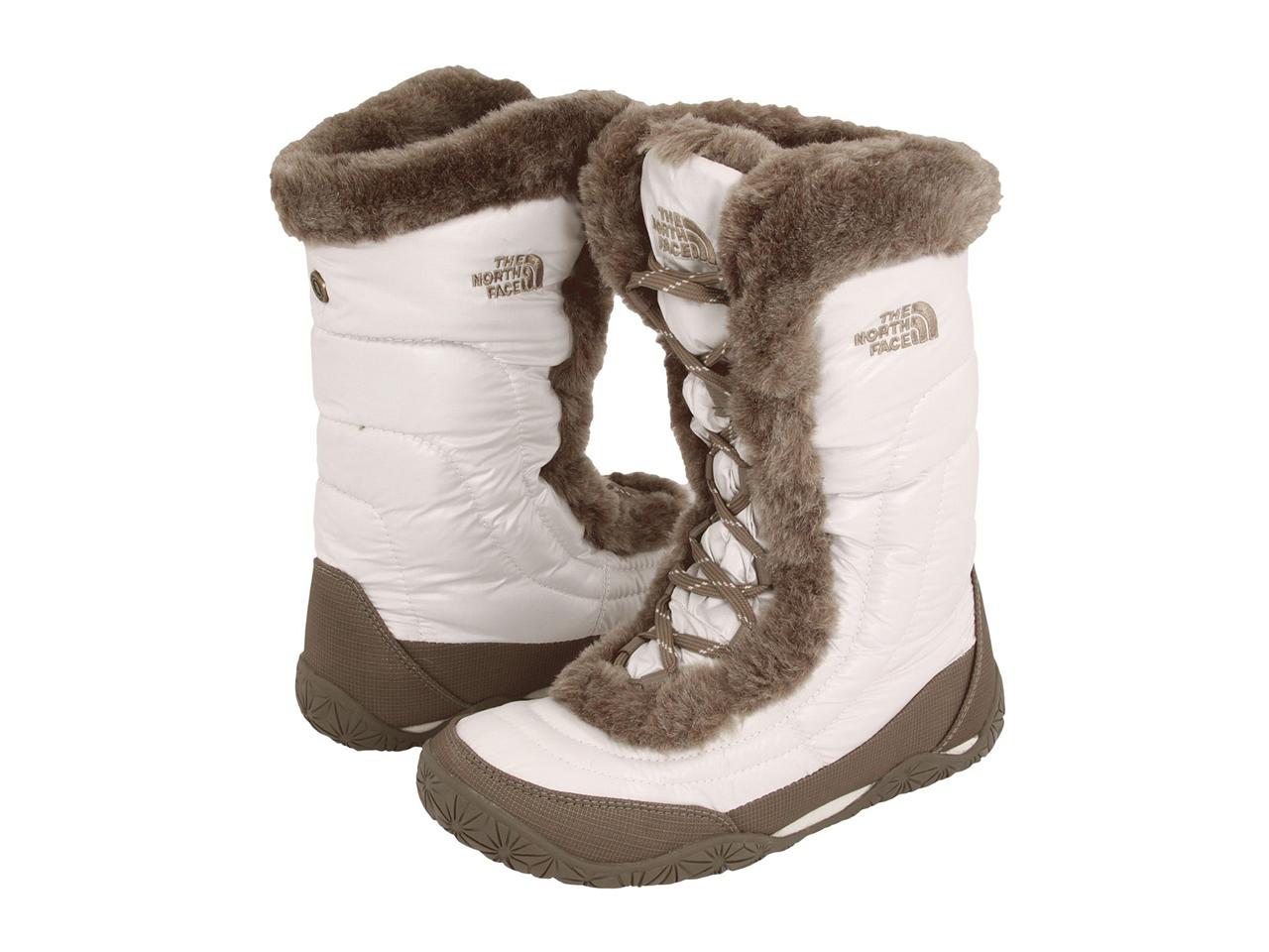 The North Face 120 Nuptse Fur IV 4 Womens Boot Shoe White Ivory Winter