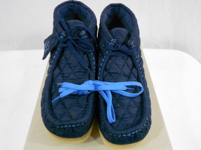 navy blue desert clarks