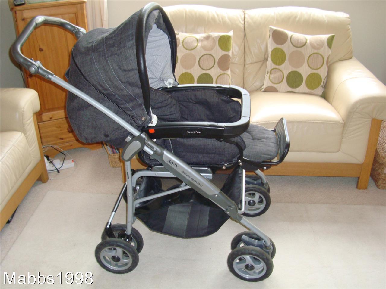 Mamas and Papas MPX Travel System Pram/Pushchair ULTIMA Car Seat Surefix
