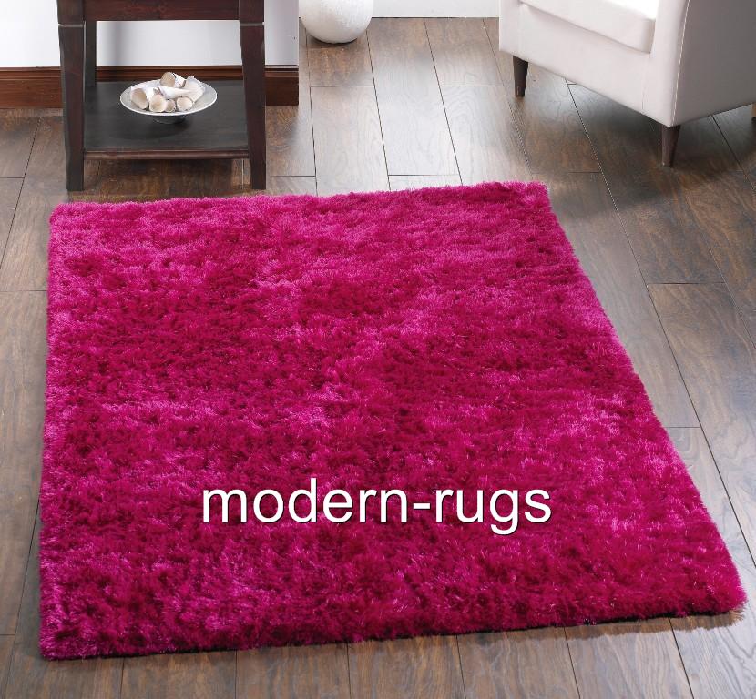 FUCHSIA PINK SILKY SHAGGY BLIZZARD RUGS THICK LONG PILE 120 X 180cm eBay