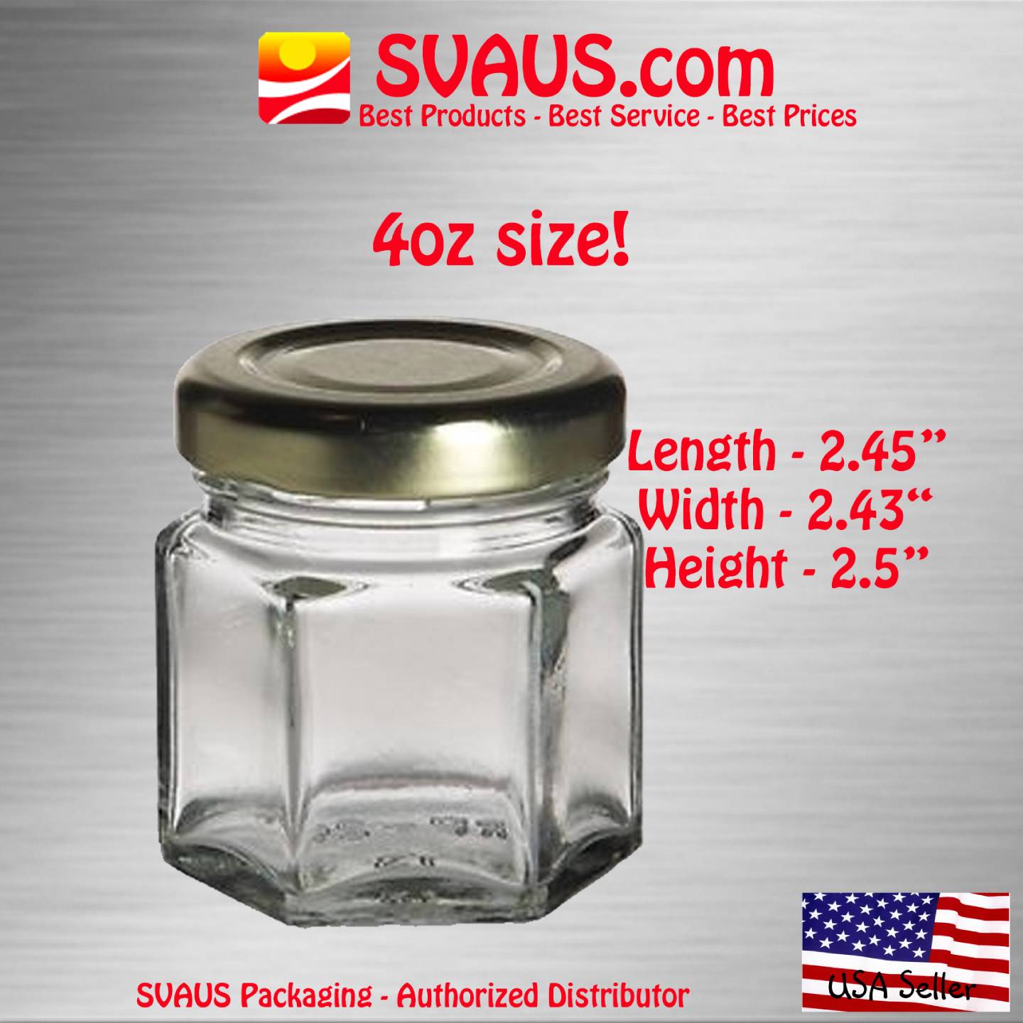 Hexagon Hex Glass Jars Candles Honey 4 oz w/lids 4 lot sizes FREE