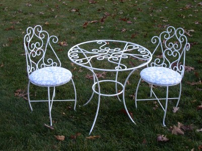 Wrought Iron Kitchen Table Sets on Kids Table And Chairs Wrought Iron Tea Party Set New   Ebay