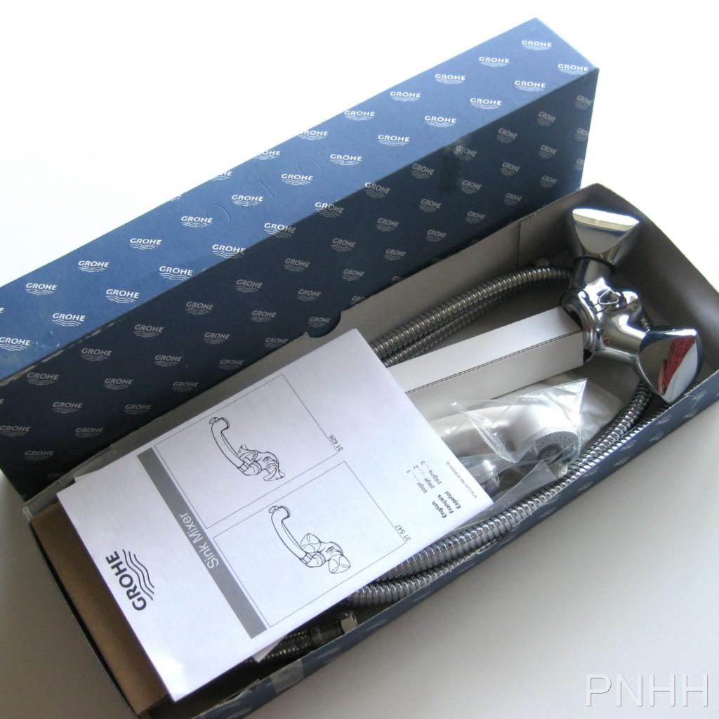 New Grohe MARINE BRASS Sink Mixer Faucet PullOut Shower Polished