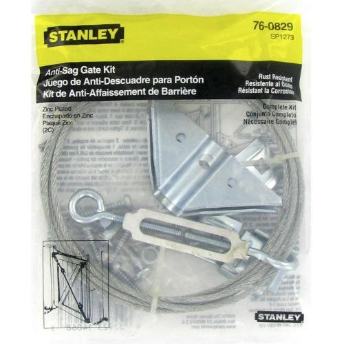 New Stanley 760829 AntiSag Outdoor Gate Kit with 90" Steel Cable