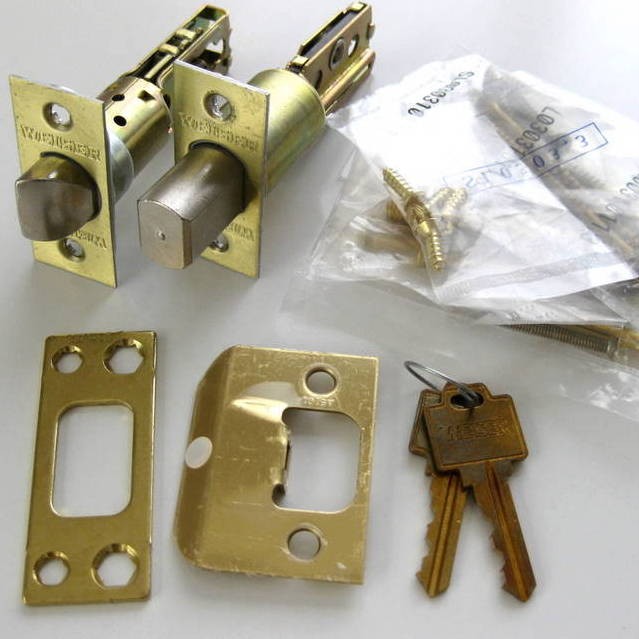 Weiser Augusta Double Entry Door DOUBLECYLINDER Polished Brass