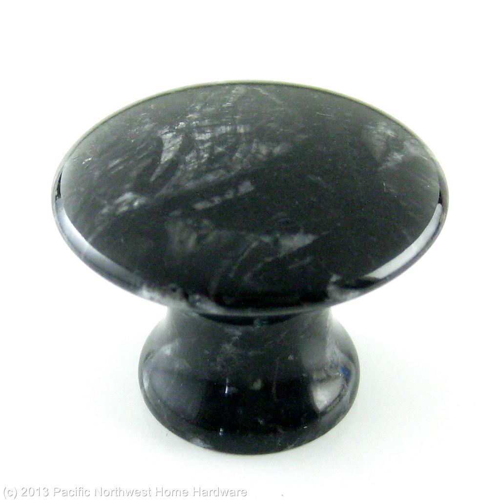 Berenson Black & White Polished Marble Knob Kitchen Drawer Door