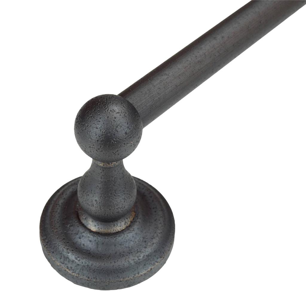 Rustic 32" Bath Towel Bar, Antique OilRubbed Bronze Aged Patina