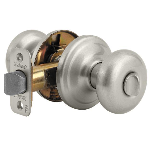 Kwikset Juno Privacy Door Knob Set Brushed Satin Nickel Locking Bedroom