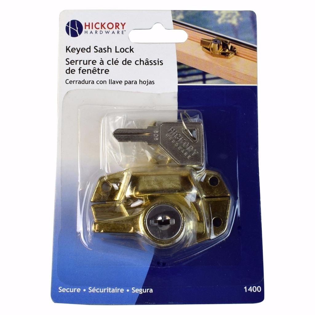 Keyed Sash Lock for Wood Aluminum Vinyl Double Hung Window, Polished