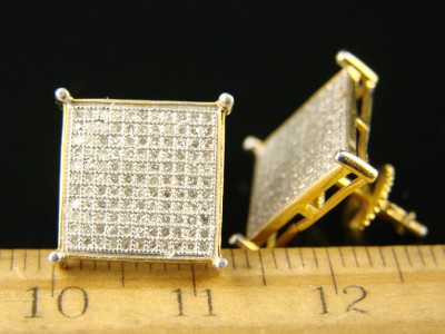 diamond studs men. MEN/LADIES GENUINE DIAMOND STUDS 12 MM 4-PRONG EARRINGS