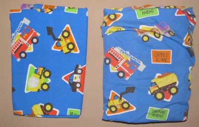 Bright Sheets on Construction Truck Crib Toddler Bed Fitted Flat Sheets Set Dark Blue