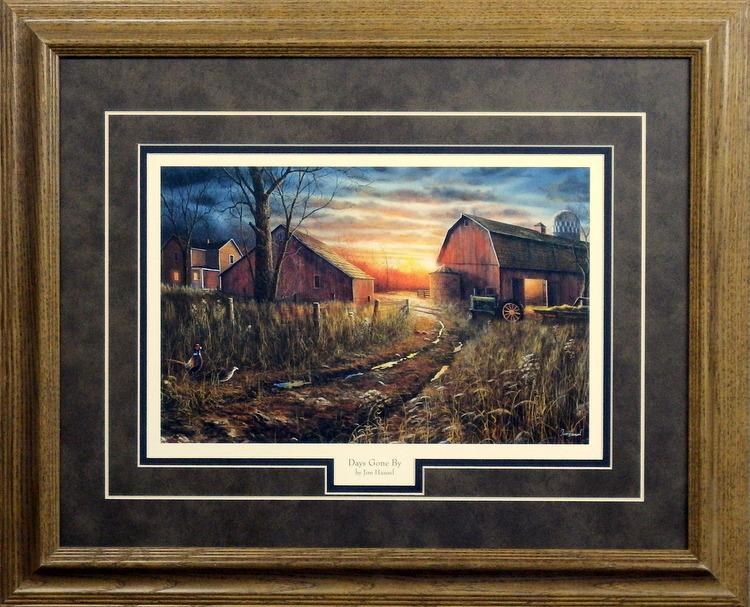 Jim Hansel Days gone By Pheasant Farm John Deere Art Print Framed 21" x