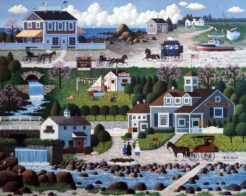 Charles Wysocki Cricket Harbor Stretched CanvasSigned and Numbered eBay