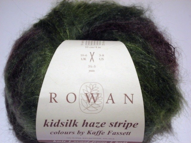 ROWAN KIDSILK HAZE STRIPE KID MOHAIR SILK YARN + SCARF