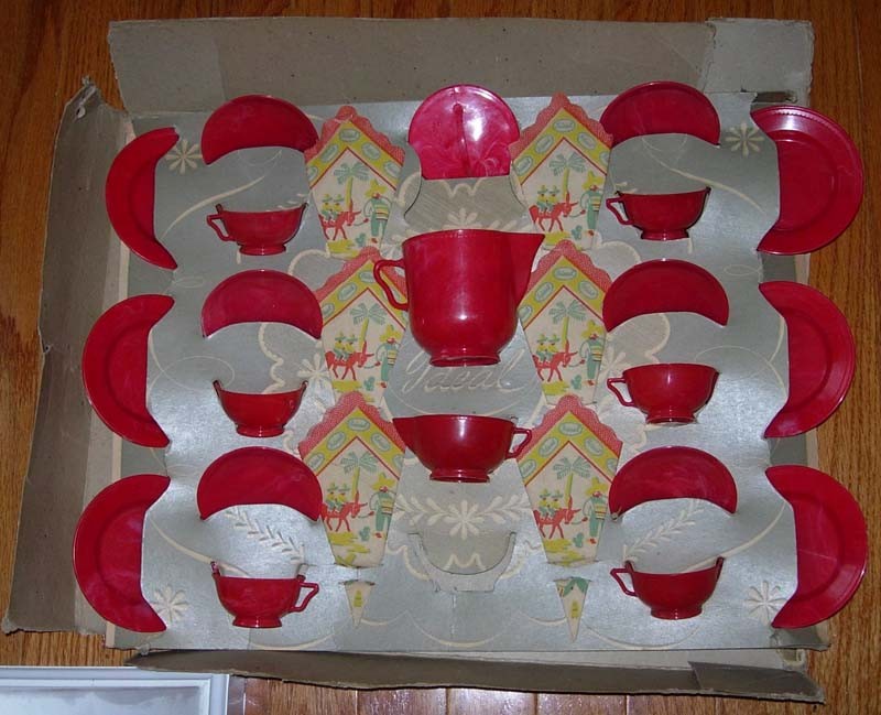 vintage plastic tea set
