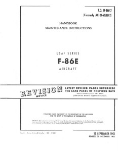 USAF NAA F-86E Sabre Aircraft Maintenance Manual