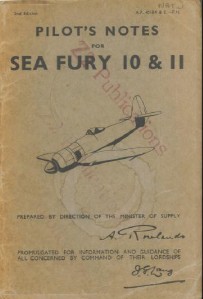 Hawker Sea Fury 10 & 11 Pilots Notes Flight Manual RN