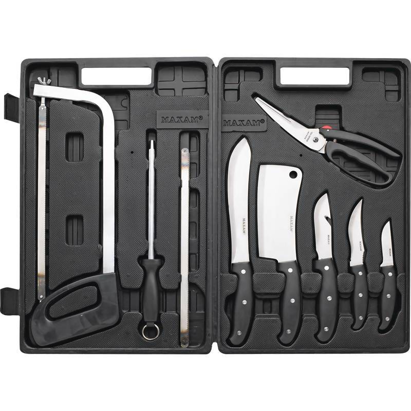 New 13pc Game Processing Set Hunting Steel Knife Kit Gutting Skinning