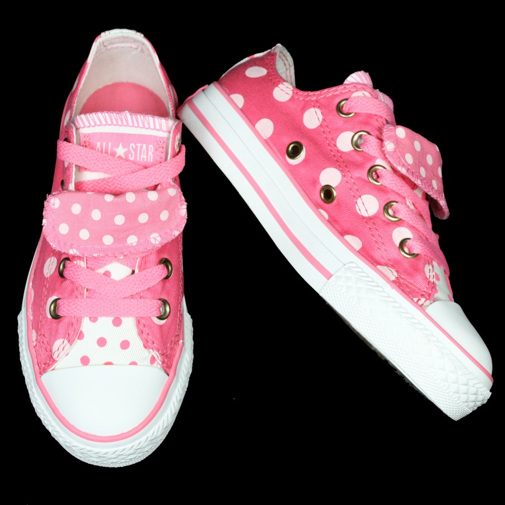 CONVERSE PINK OX LOW TOPS POLKA DOT PLIMSOLLS KIDS GIRLS WOMENS & LADIES SIZES | eBay