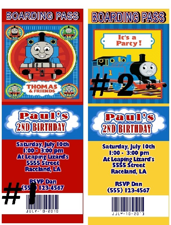 10  PERSONALIZED THOMAS TRAIN  INVITATIONS/THANKYOUS