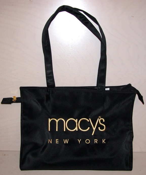 Black Sandals: Macys New York Bag