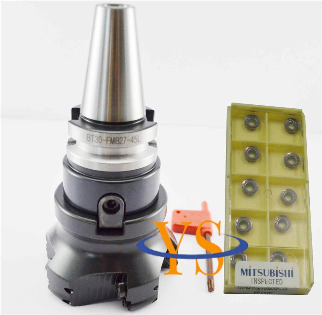 New BT30 arbor+ 80mm face end mill cutter EMR8027+10pcs 5R Mitsubishi