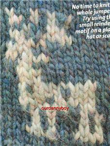 Mens Sweater w/ Reindeer Vintage Knitting Pattern 36-40 for sale