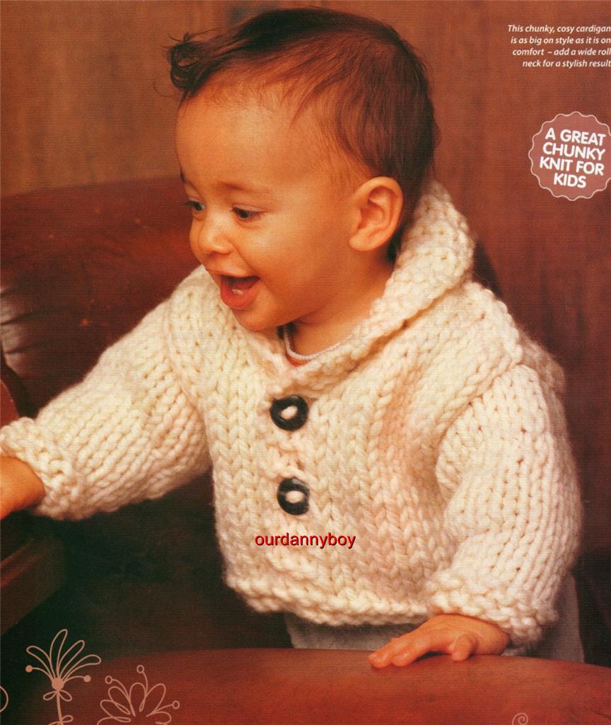ROWAN~ BABY/TODDLER~ Winter Knitting Pattern~ CHUNKY ROLL NECK CARDIGAN ~ JAC...
