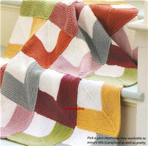 BABY ~ Aran Knitting Pattern ~ MITRED SQUARE BLANKET ~ Patchwork Throw~ Picni...
