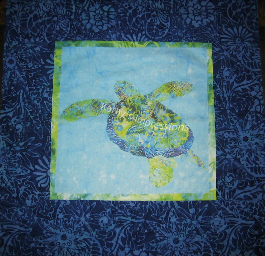 SEA TURTLE Quilt Fabric Square Border Tropical Hawaiian HONU Batiks