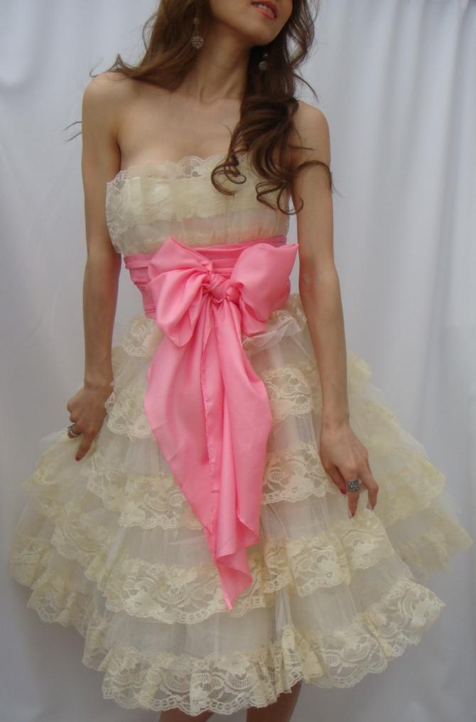 Bn Nude Betsey Johnson Lace Prom Dress Ball Gown Uk Ebay
