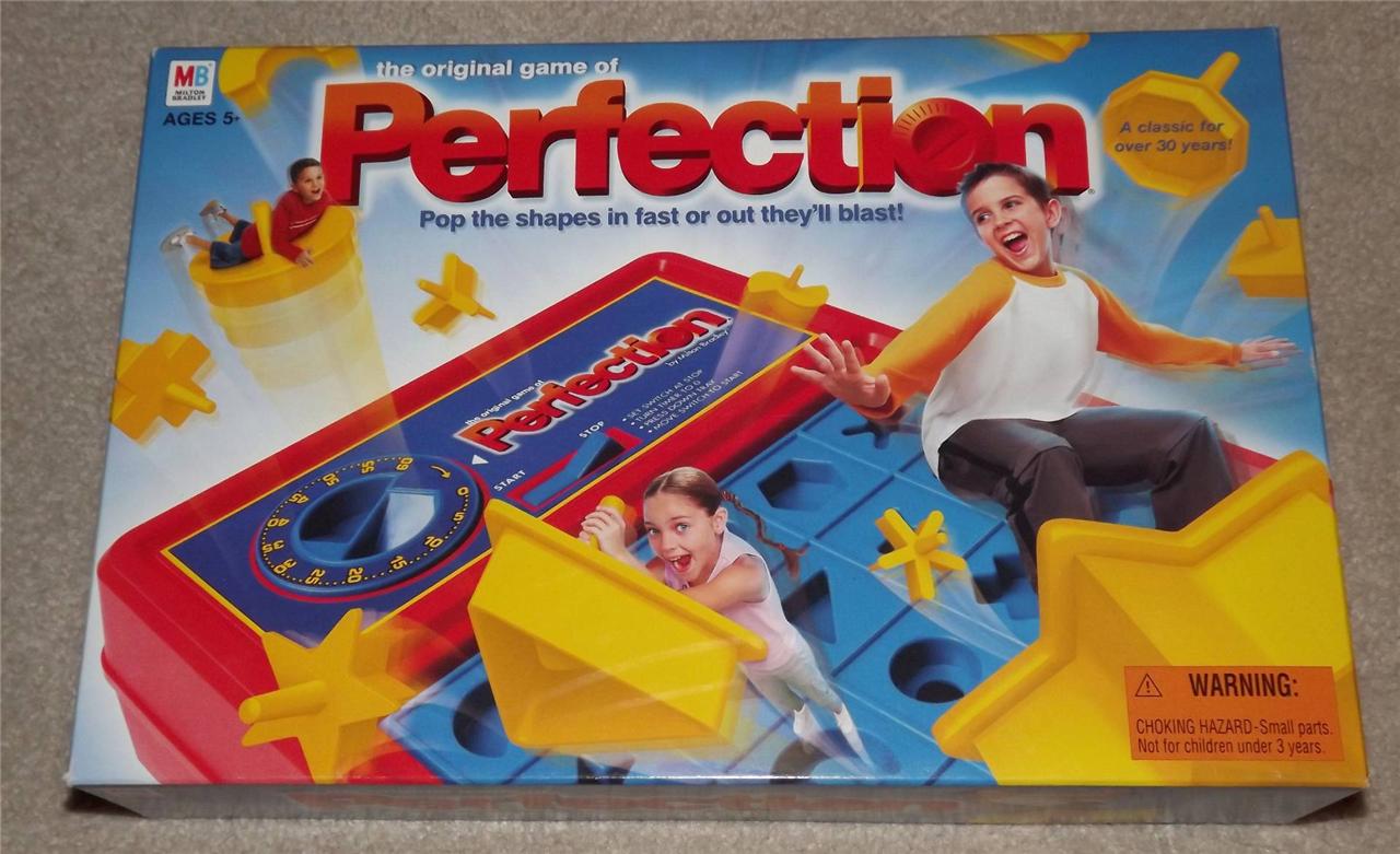 NIB Sealed Original PERFECTION Milton Bradley Game Pop the Shapes Timer