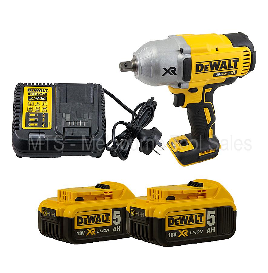 DEWALT DCF899 BRUSHLESS XR 3 SPEED IMPACT WRENCH WITH 2 X DCB184 5 AH