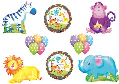 Baby Shower Theme Kits on Jungle Baby Shower Balloon Kit
