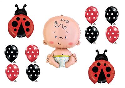 Lil Little Ladybug Baby Shower Balloons Decorations Girl Newborn