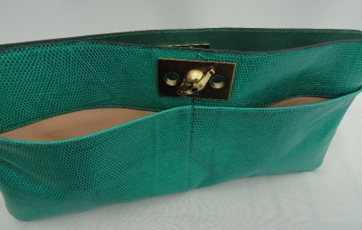 Oversized Clutch on Bn Auth Chloe Green Lizard Leather Oversized Clutch Bag Ebay