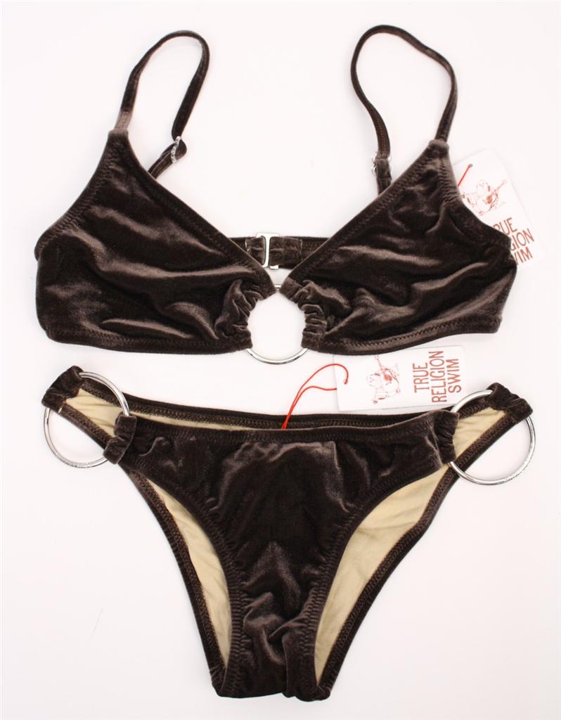TRUE RELIGION TR South Beach Velour Bikini Swim Bathing Suit Logo NWT | eBay