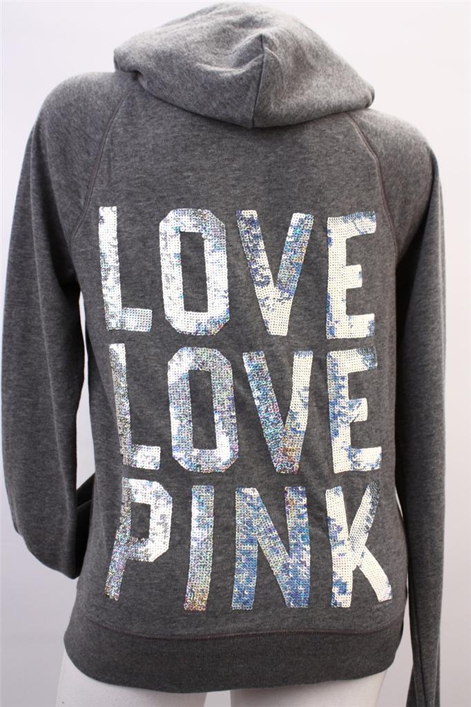 Victoria secret pink sequin hoodie clearance