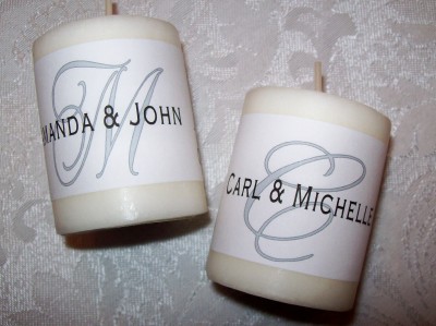 Monogrammed Wedding Favors on Monogram Wedding Favors Votive Candle Labels Ebay