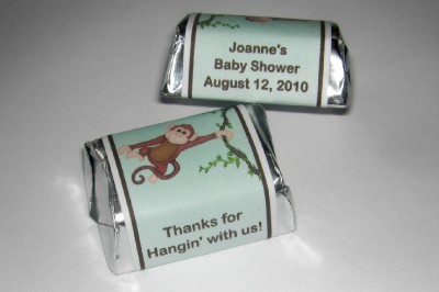 Baby Shower Monkey Decorations on 60 Monkey Jungle Baby Shower Candy Wrappers Favors   Ebay